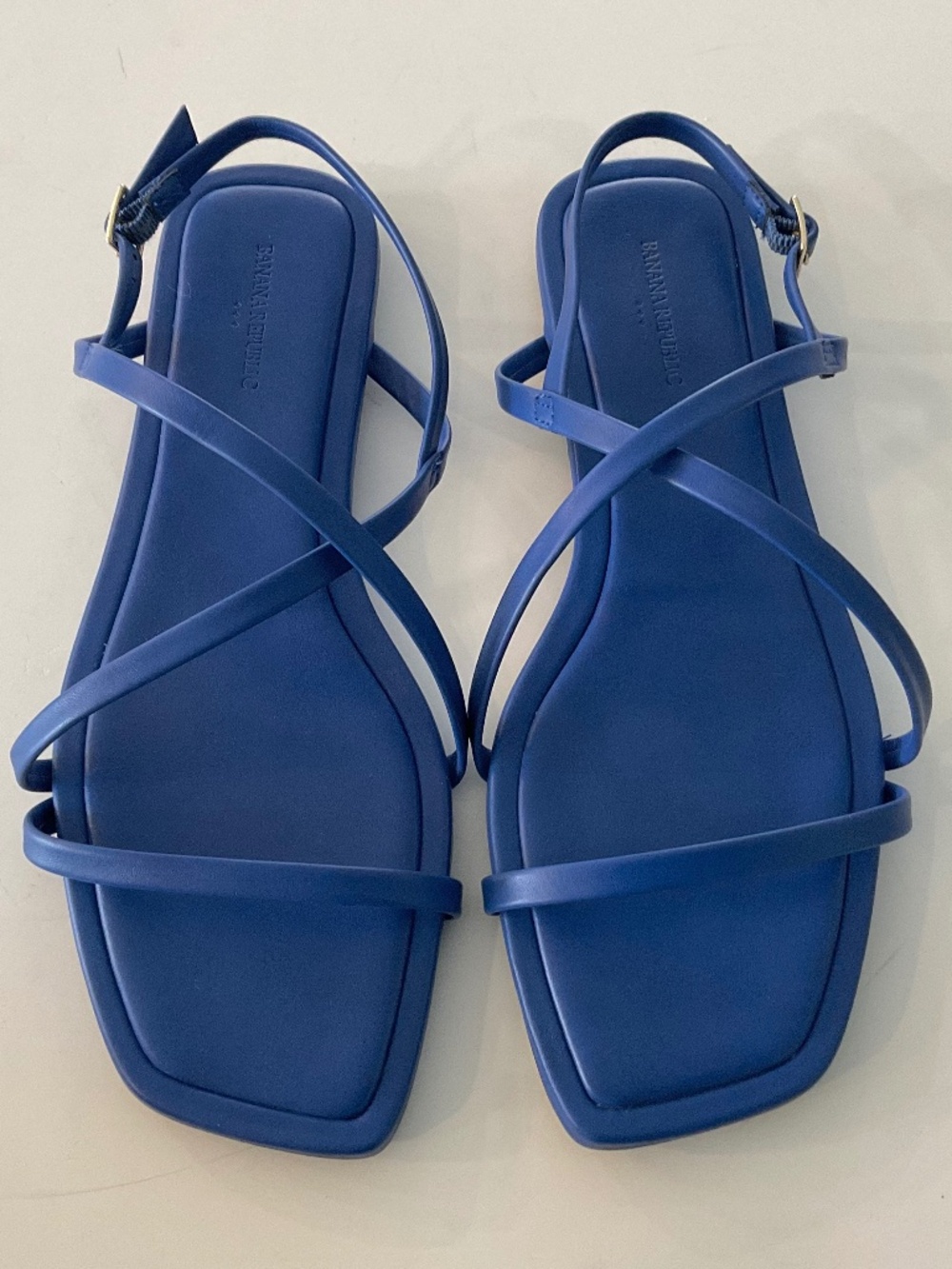 BANANA REPUBLIC Flat Thin Stap Blue Sandals Size 8